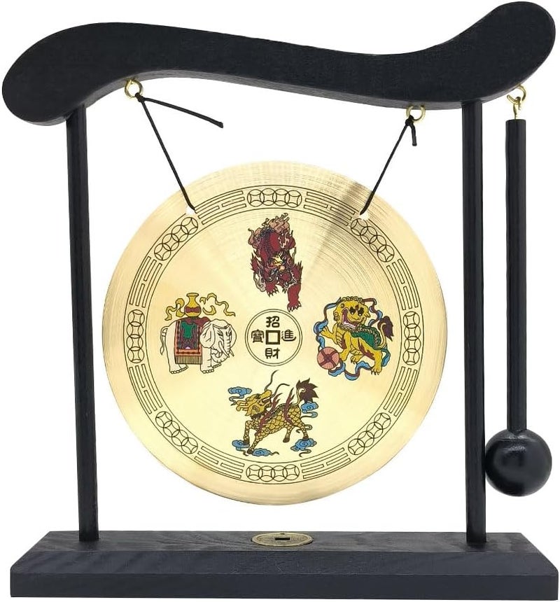 Hooshing Brass Gong Feng Shui Desktop Zen Art Home Decor Housewarming Congratulatory Lucky Blessing Gift - Image 1